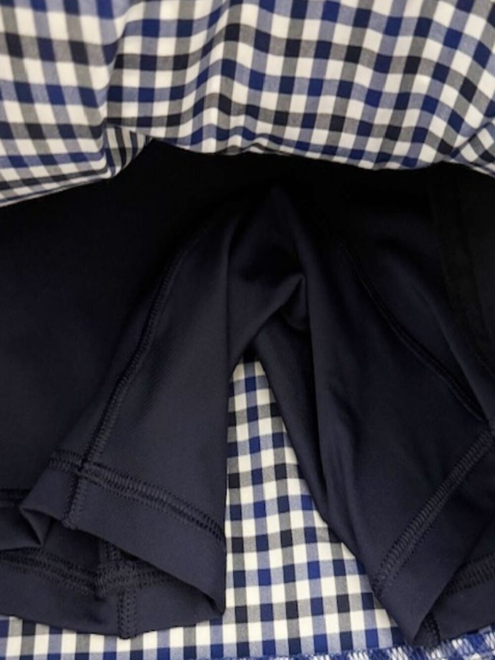 Polo Golf Ralph Lauren Ruffle Gingham Check Skort Blue White Women's 2 - Picture 4 of 6